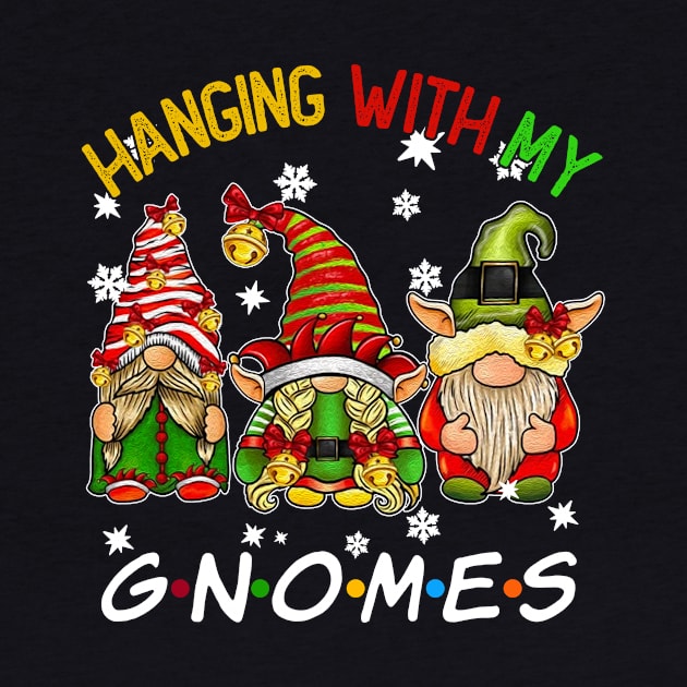 Funny Christmas Gnome Hanging With My Gnomies Family Pajamas by JennyArtist